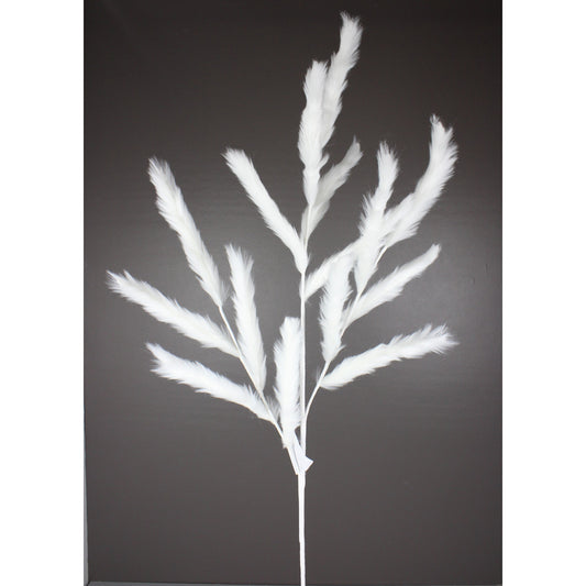 39" WHITE FAUX FEATHER SPRAY - 234971