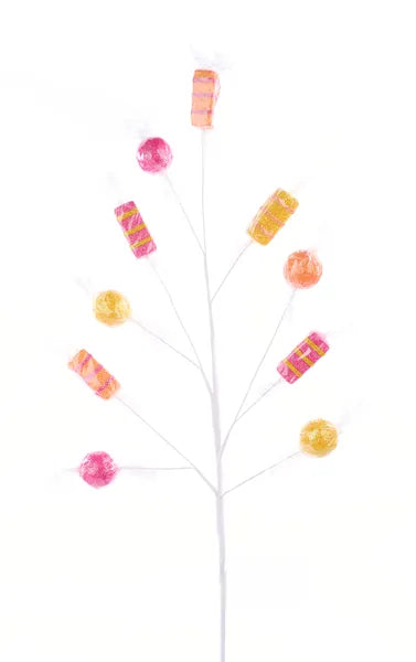 29"L Cello Wrapped Candy Spray-Brt Pink/Brt Yellow/Orng-MN0390R1