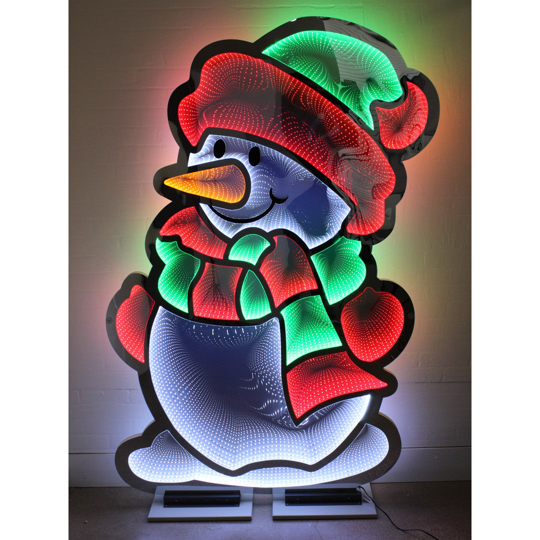 70.85" RED WHITE GREEN LED INFINITY SNOWMAN - 244486