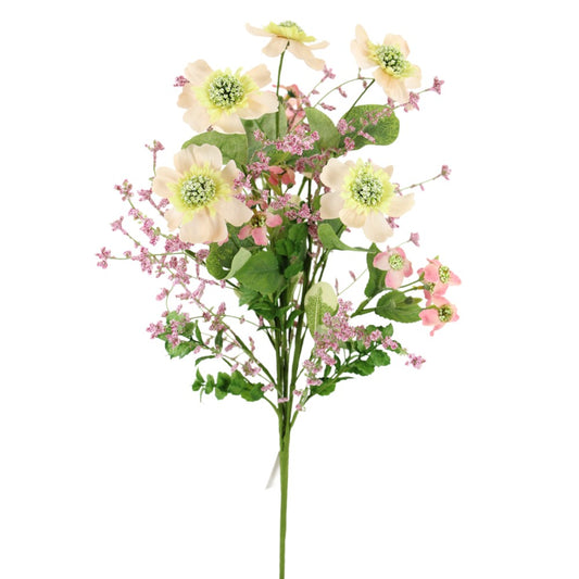 MIX FLOWER SPRAY 21" - CREAM PINK - 250332