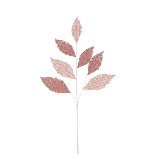 27" PINK/BLUSH VELVET/TWEED LEAF SPRAY - 253260