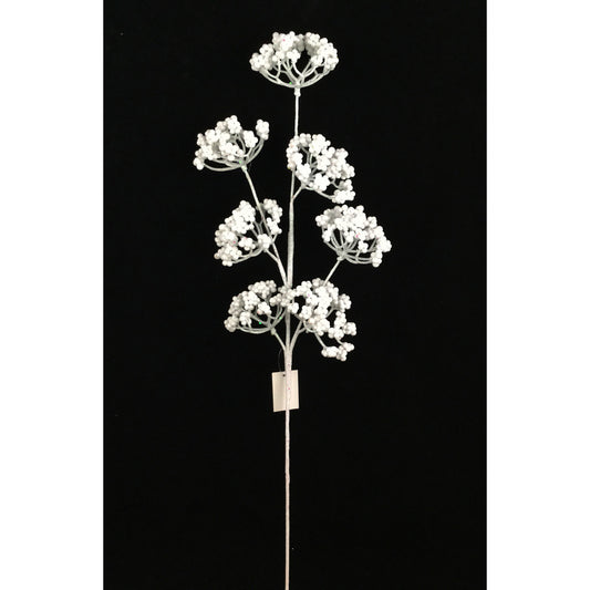 27" WHITE GLITTER LACE BERRY SPRAY - 253514