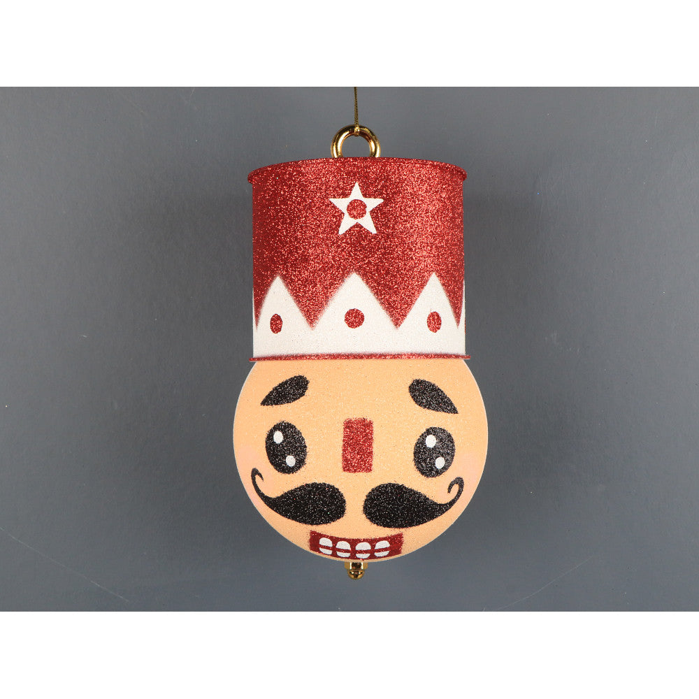 8.5" RED WHITE GLT NUTCRACKER ORN - 253635