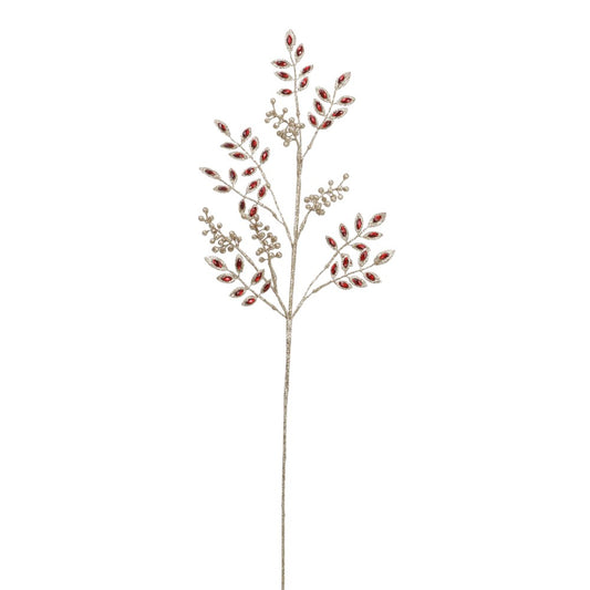 29" BURGANDY CHAMP JEWEL LEAF BERRY SPRAY - 253865