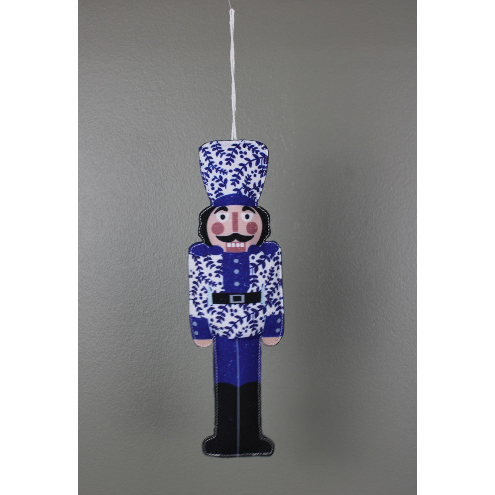 13.75" BLUE WHITE NUTCRACKER ORNAMENT - 255935