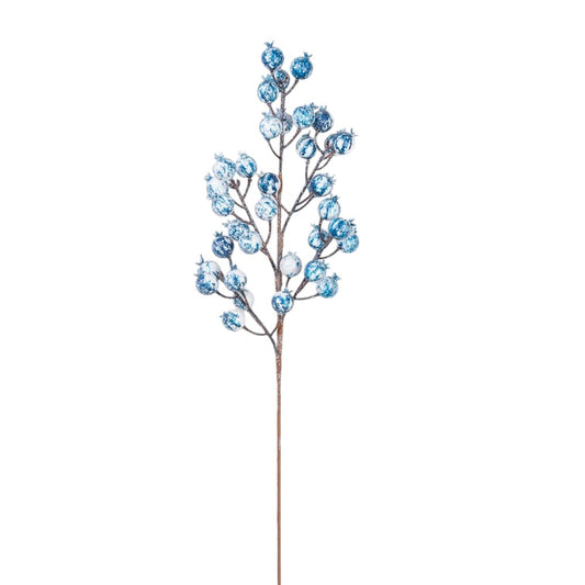 24" BLUE WHITE BERRY SPRAY - 256129