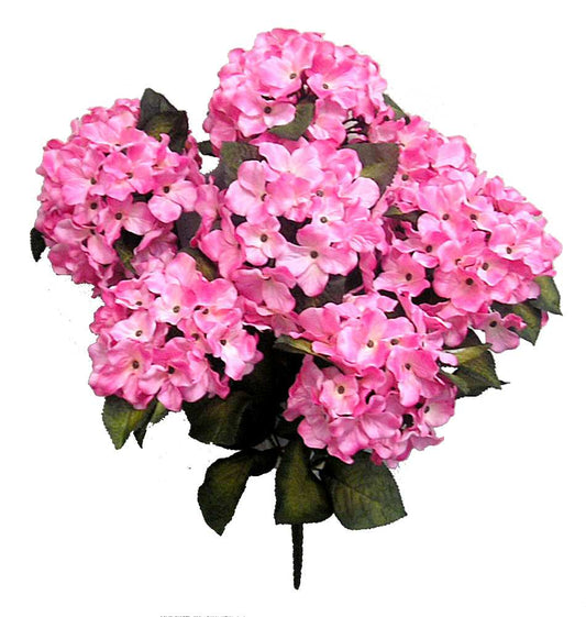SATIN HYDRANGEA BUSH X 7-GPB730-PINK