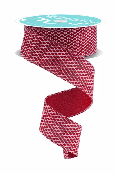 1.5" x 10yd Mini Harlequin-Red/White-RGF169524