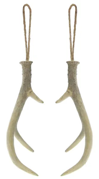 10" H ANTLER ORN W/JUTE HANGER-BROWN-MS1361
