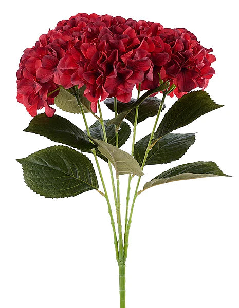 18.5"L FABRIC HYDRANGEA BUSH X5- RED- FN175524