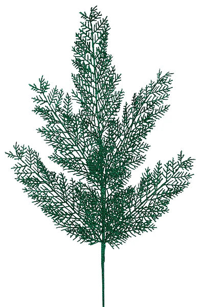 29"L GLITTER FERN SPRAY- EMERALD GREEN- XS250206