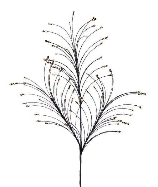 35"L Glttr/Hex Glttr Fishline Spray-Black/Dark Gold-XS1441AA