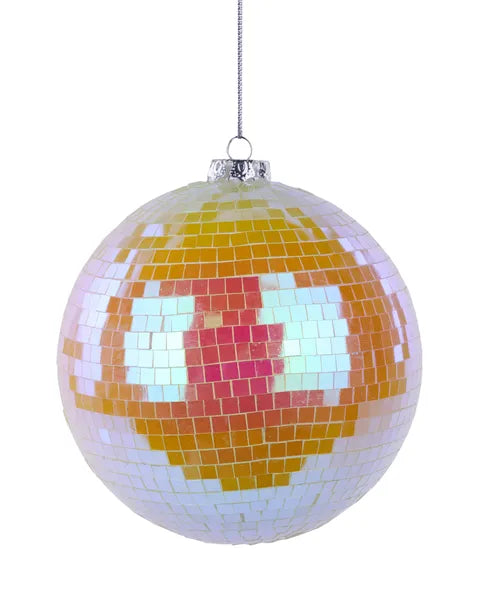 120Mm Irid Mirror Ball Ornament-Yellow-XJ717874
