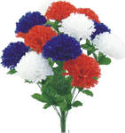 Red White Blue Color Fast Carnation Bush x 14 - 314228RWB