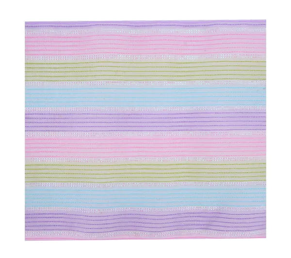 10.5"Sq Fine Weave Faux Jute/Stripe Sht-Pnk/Grn/Bl/Lv/Wh-RF2669AY