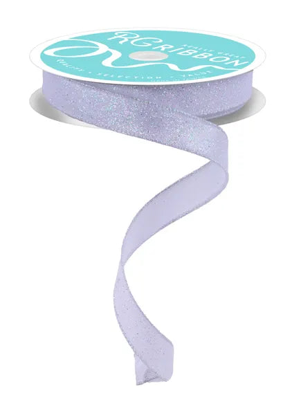 5/8"X10YD IRIDESCENT GLITTER ON SATIN- WHITE/IRIDESCENT- RGF147827