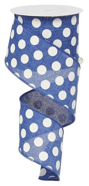2.5" x 10yd Medium Multi Dots- Royal Blue/White- RX9146WR