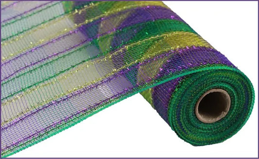 10.25" x 10yd Tinsel/Pp Check-Mardi Gras-RY841173