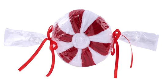 11"Oal x 4.75"Dia Round Peppermint-Red/White-XC117064