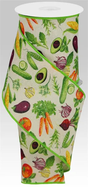4" x 10yd Vegetables/Royal- Cream/Multi-RGC1175C2