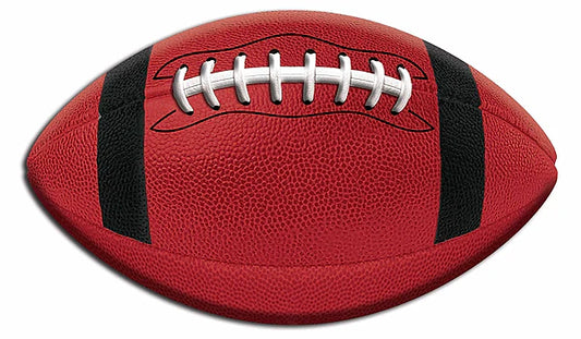 11"L X 6.5"H EMBOSSED FOOTBALL SIGN- RED/BLACK/WHITE- MD1884N2