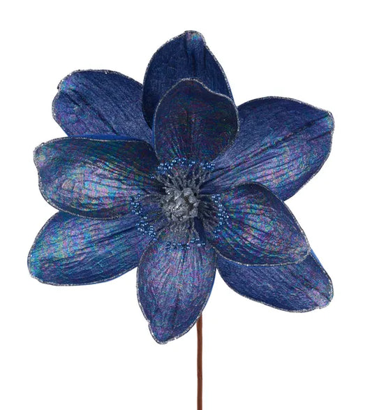 9"Dia Iridescent Magnolia Stem 11"Oal-Blue-XS765403