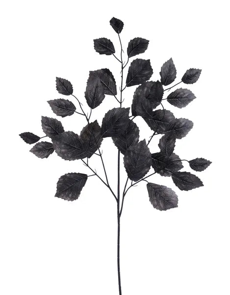 28"L ROSE LEAF SPRAY- 12PC/BDL, BLACK- FG663302