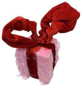 Decor Furry Gift Box Sm H6xW4.5xD4.5- 86716PK