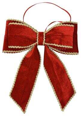 Velvet Gold Trim Bow H12xW15xD2- 86655RD