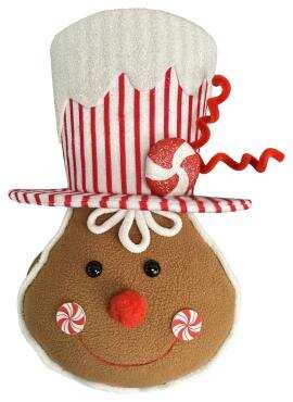 Orn Gingerbread Head H12xW9xD4- 86973RDWT