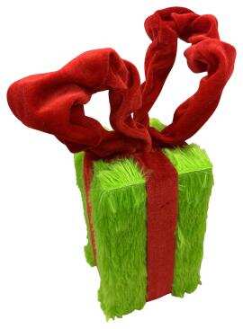 Decor Furry Gift Box Lg H9xW1.5xD4.5- 86715GN