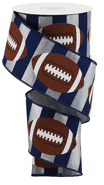 2.5"X10YD FOOTBALLS- SILVER/BROWN/NAVY- RGA142226