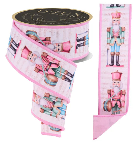 2.5" x 10yd Nutcracker/Fused- Ivory/Pink/Mint/Ice Blue-LX1098C2