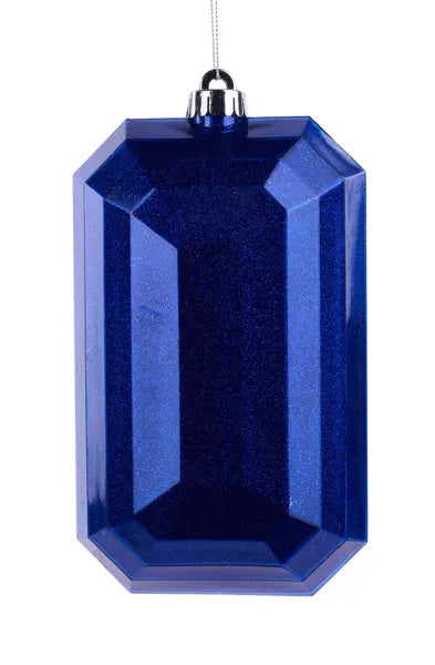 8"L x 5"W Glitter Rectangle Gem Orn-Royal Blue-XJ717225