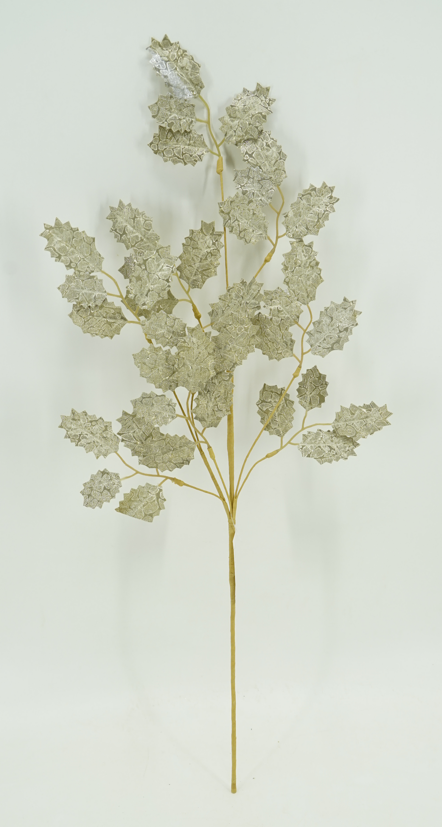 30.5 IN METTALIC HOLLY LEAF- 40486-GOLD