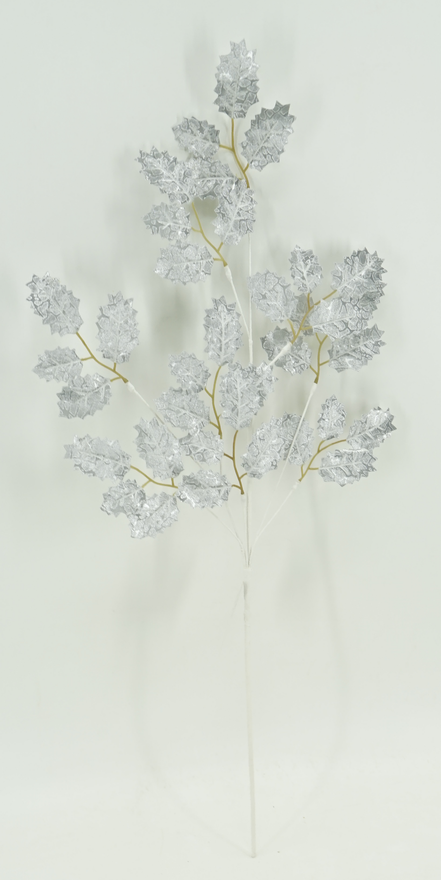 30.5 IN METTALIC HOLLY LEAF- 40486-SILVER