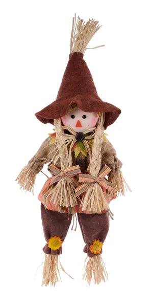 26"H BURLAP/PLAID/SUNFLOWER SCARECROW-NATURAL/BROWN/ORANGE/YLW-HA2028