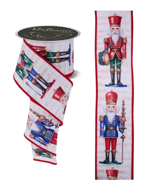 2.5" x 10yd Nutcracker-Ivory/Emrld/Blue/Red-LS10924N