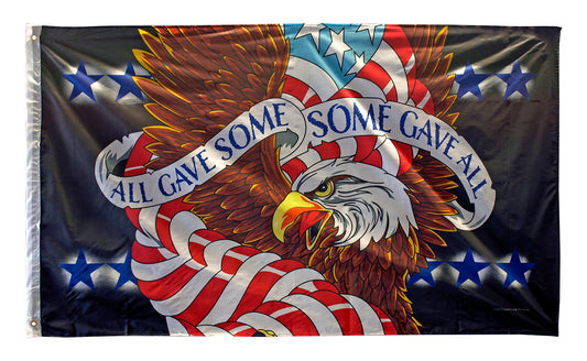 3' X 5' All Gave Some, Some Gave All American Blad Eagle Patriotic Flag-70735