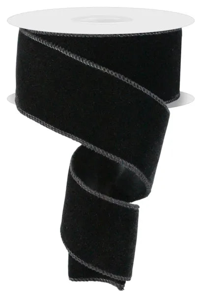2.5" x 10yd Deluxe Velvet/Satin Backing-Black-RGE165902