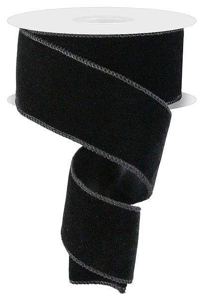 2.5"X10YD DELUXE VELVET/SATIN BACKING- BLACK- RGE165902