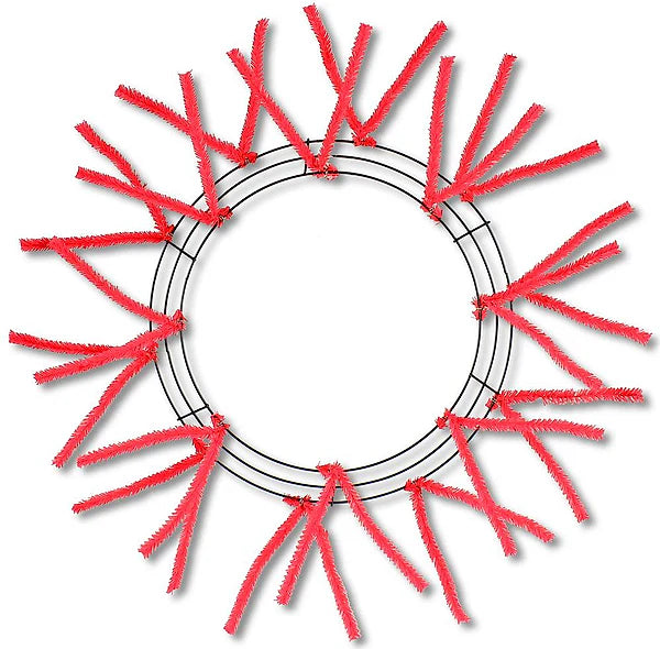 15"WIRE,25"OAD-PENCIL WORK- WREATH X18 TIES, RED- XX750424