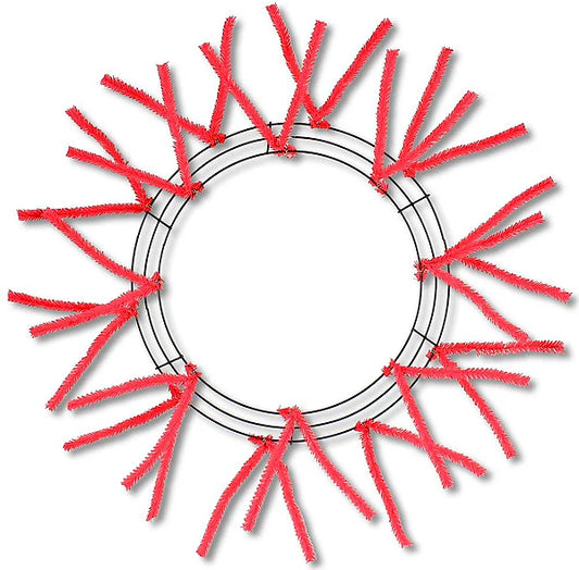 15"WIRE,25"OAD-PENCIL WORK- WREATH X18 TIES, RED- XX750424