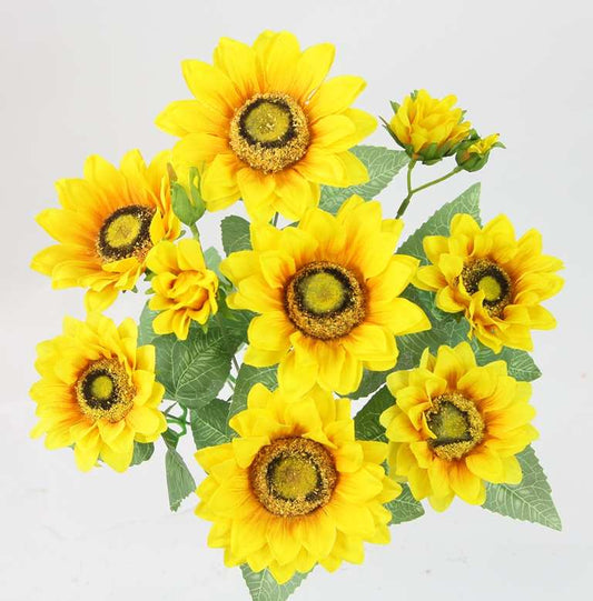 18" SUNFLOWER BUSH X 9-GPB22408-YELLOW