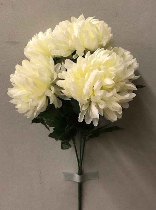 CHRYSANTHEMUM BUSH X5 CREAM - 47421