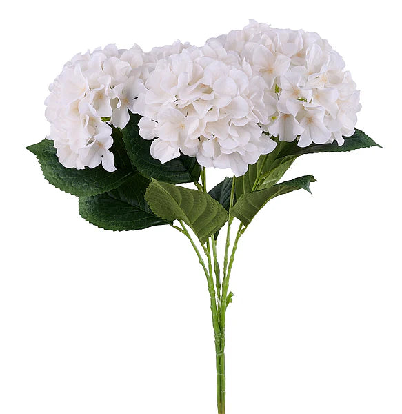 18.5"L FABRIC HYDRANGEA BUSH X5- CREAM WHITE- FN175553