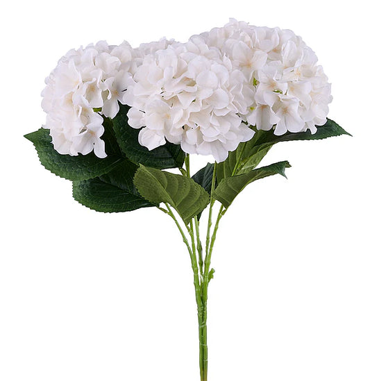 18.5"L FABRIC HYDRANGEA BUSH X5- CREAM WHITE- FN175553