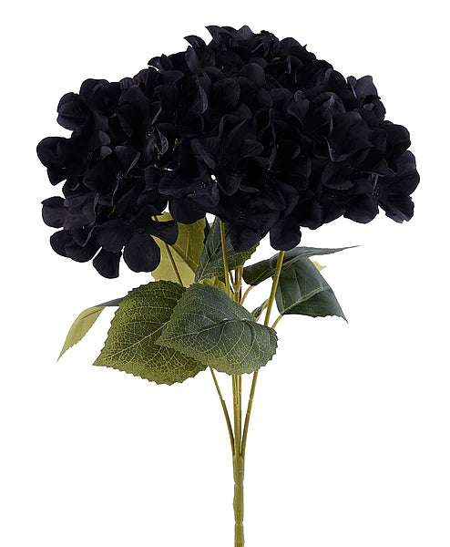16"L FABRIC HYDRANGEA BUSH X5- BLACK- FN175402