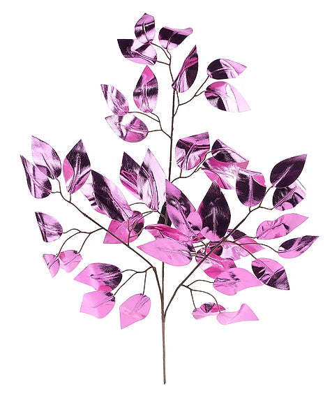 23"L METALLIC FICUS SPRAY- 12PCS/BDL, PINK- XS244413