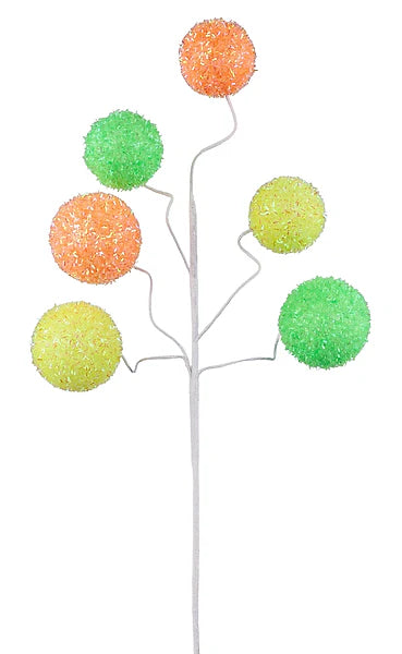 20"L V-CUT FOIL NEON BALL SPRAY X6- YELLOW/LIME/ORANGE- XS1652KF